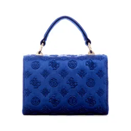 guess fashion Guess Sapphire Blue Self Design Zalina Mini Top Handle Sling Bag image 2