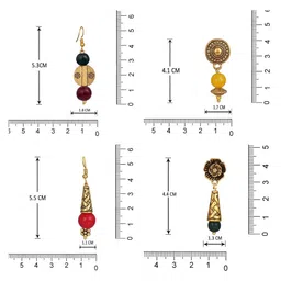 JFL - JEWELLERY FOR LESS Set Of 4 Artificial Beaded Spherical Drop Earrings image 2