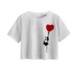 100luck Girls Casual Cotton Blend Crop Top (Multicolor, Pack of 3) image 3