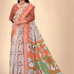 Abhilasha Warli Zari Handloom Maheshwari Saree image 2