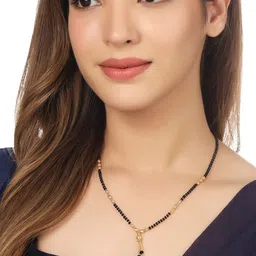 Anouk Set Of 5 Gold-Plated Cubic Zirconia Studded & Beaded Mangalsutras-image-88