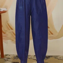 Lyzoo Women Ethnic Motifs Regular Pure Silk Kurta with Patiala & With Dupatta-picture-24