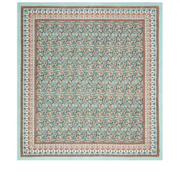 Myntra Elegant Homes Sea Green & Red Floral 180 TC King Bedsheet with 2 Pillow Covers image 4