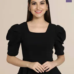 Mast & Harbour Women Pack Of 2 Puff Sleeves Peplum Top-picture-29