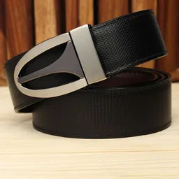 WINSOME DEAL Men Push Pin Closure Textured Formal Belt image 5