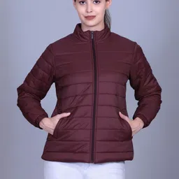 Rare Times Women Mock Collar Puffer Jacket image 1
