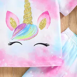 INCLUD Girls Printed Round Neck T-Shirt With Capri image 4