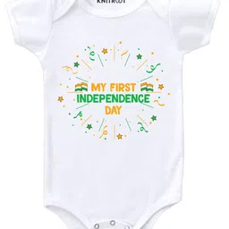 KNITROOT My First Independence Print Short Sleeves Onesie - White-picture-23