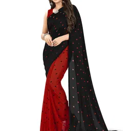 Moda Rapido Polka Dot Poly Georgette Saree-picture-49