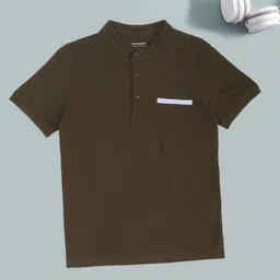 Pantaloons Junior Boys Cotton Mandarin Collar Regular Fit T-shirt-picture-41