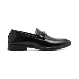 NICO NERINI Men Textured Patent Leather Loafers image 4