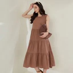 Chemistry Women Gathered or Pleated Fit & Flare Midi Dress-image-46