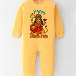 BLUSHES Infants Durga Puja Printed Pure Cotton Romper-picture-33