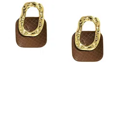 KRENOZ Gold Plated Geometric Shaped Textured Studs image 5