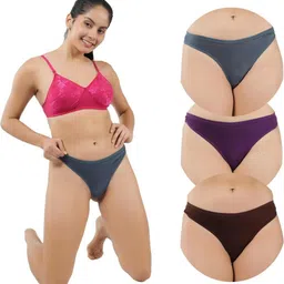 ORLIZEA Pack of 3 Women Low-Rise Cotton Blend Thongs-picture-29