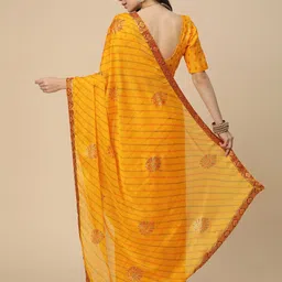RATAN Leheriya Poly Georgette Leheriya Saree image 5