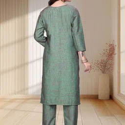 PALSANA Women Ethnic Motifs Embroidered Regular Thread Work Kurta with Trousers image 3