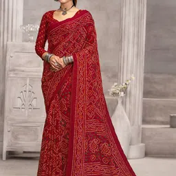 Panzora Bandhani Poly Chiffon Bandhani Saree-picture-39