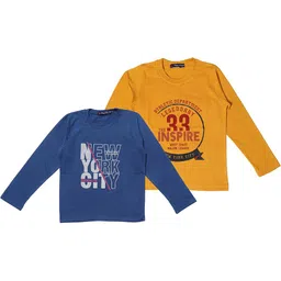 NeuVin Kids Pack of 2 Typography Printed Round Neck T-shirts-picture-27