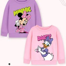 Disney By Miss and Chief Girls Graphic Printed Round Neck Pullover Sweatshirt-image-24