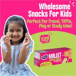 Early Foods Organic Multi-grain Millet Jaggery Cookies for Babies, Sugar-Free, Pack of 2 - 300g image 2