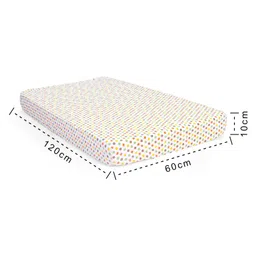 Babyhug Premium 100% Cotton Fitted Crib Sheet Polka Dots Regular - Multicolor image 2
