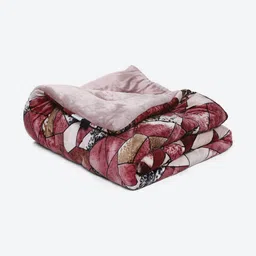 Monte Carlo Dixie Red Floral Printed Heavy Winter Single Bed Comforter 1155 GSM image 2