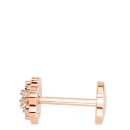 Sparkles Diamond IGI Certified 0.04 Carat Round Shape Diamond Nose Pin 14K Rose Gold image 3