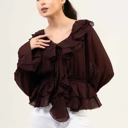 Urban Sundari Ruffles Georgette Top image 4