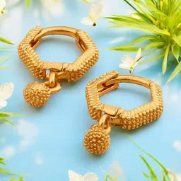 SHREE KRISHNA SHOPPING Women Gold Plated Hoop Earrings-picture-26