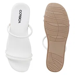 CORSICA Women Solid Round Toe Open Toe Flats with Bows image 2