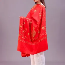 SWI Stylish Women Floral Embroidered Pashmina Shawl image 2