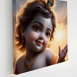 Myntra Elegant Homes Blue & Yellow Lord Kanha Religious Canvas Wall Art-picture-15