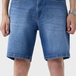 The Souled Store Men Regular Fit Mid-Rise Denim Shorts-picture-24