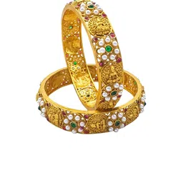 griiham GRIIHAMSet Of 2 Gold Plated AD Studded Bangles image 3