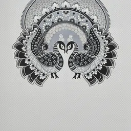 DGSM CRAFT Grey Ethnic Motifs 144 TC King Bedsheet with 2 Pillow Covers image 4