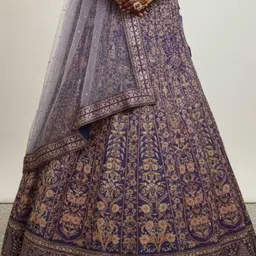 SAPTRANGI Embroidered Semi-Stitched Lehenga & Blouse With Dupatta image 4