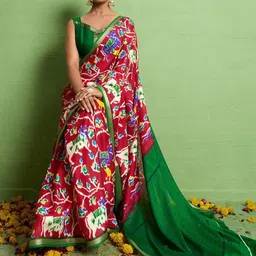 Mitera Woven Design Zari kat Saree With Unstiched Blouse Piece image 5