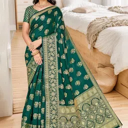 Anouk Rustic Ethnic Motifs Woven Design Banarasi Saree-picture-58