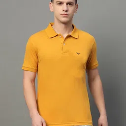 RISS Men Solid Polo Collar Cotton T-shirt-image-73
