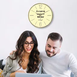 RANDOM Multicoloured & Gold-Toned Printed Wall Clock image 4