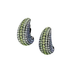 SWAROVSKI Rhodium-Plated Crystals Stone-Studded Half Hoop Earrings image 5