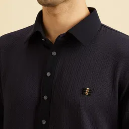 Manyavar Geometeric Woven Design Shirt Collar Straight Kurta image 5