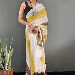 HERE&NOW Women Tie and Dye Saree image 2