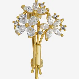 Kushal's Fashion Jewellery White Gold-Plated Party Trendy Zircon Saree Brooch-picture-16