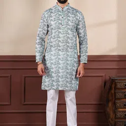 Koshin Men Printed Thread Work Handloom Kurta-picture-38