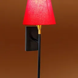 Devansh Red & Red Metal Contemporary Frustum Shaped Wall Lamp image 3