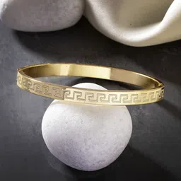 The Roadster Lifestyle Co Men Gold-Plated Kada Bracelet-picture-46