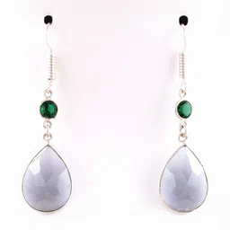 AAR Jewels Rhodium-Plated German Silver Opal Drop Earrings-picture-20