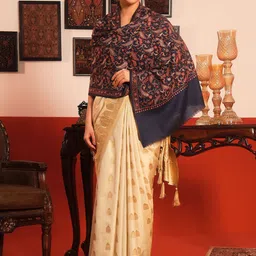 Pashmoda Paisley Embroidered Rangrez Pure Wool Shawl image 4